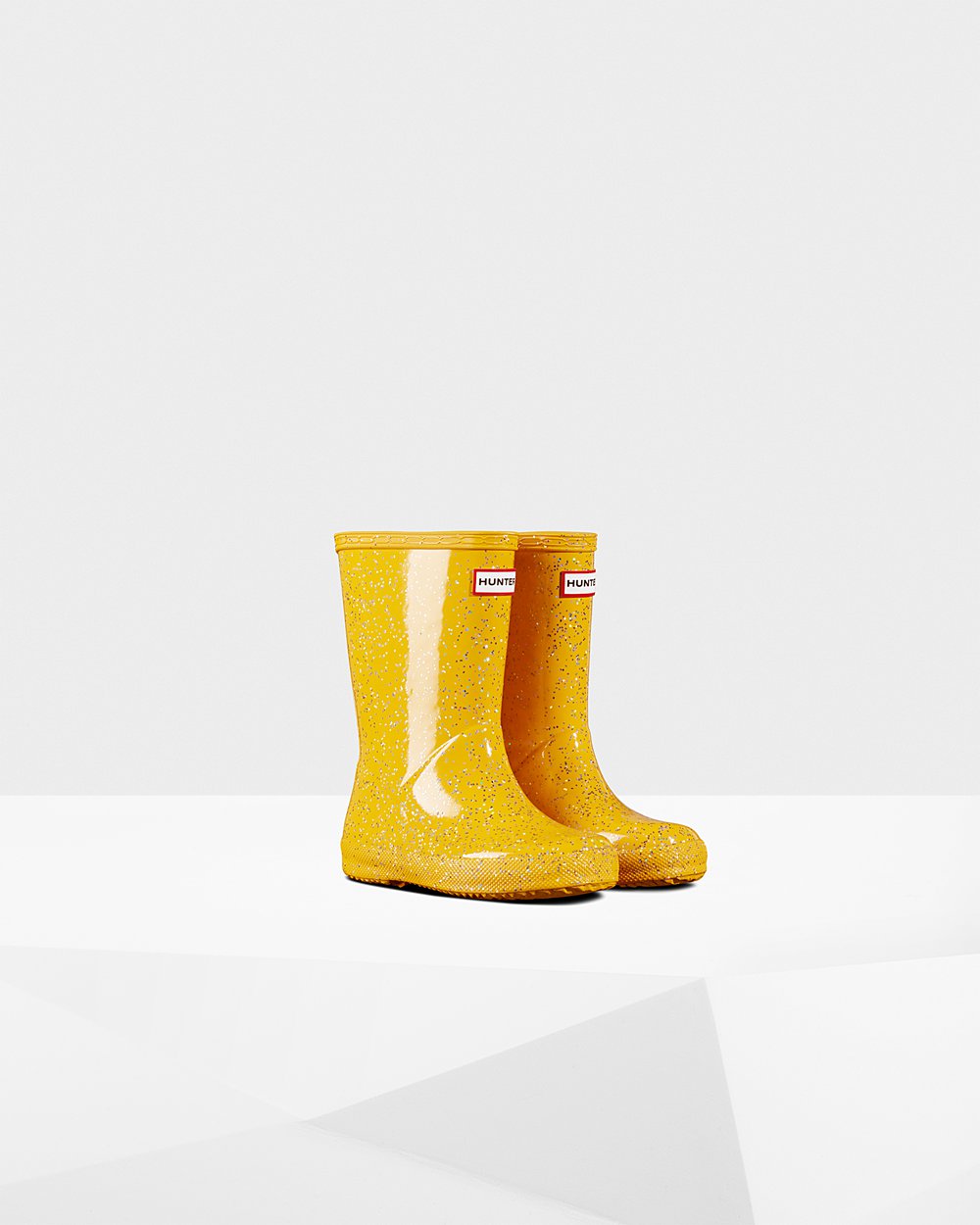 Bottes de Pluie Hunter Original First Giant Glitter Enfant Jaune BICFURY-79